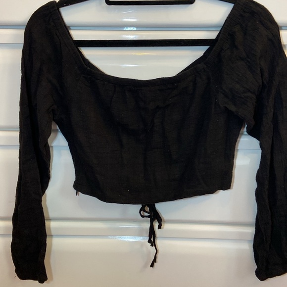Lined Black Crop Top - Picture 4 of 4